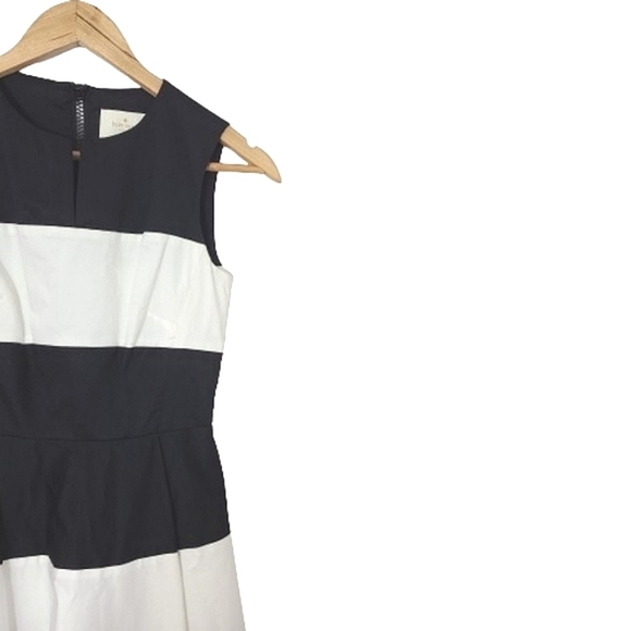 KATE SPADE Corley Blue White Black Cotton Stretch Midi Dress Women's Size 00 - Picture 4 of 15